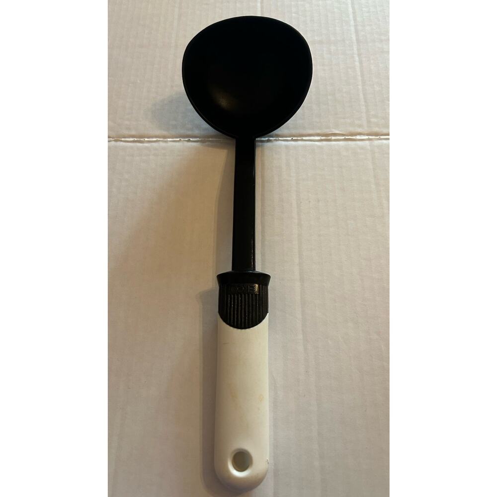 Vintage‎ EKCO Gravy Ladle Nylon Plastic White Black 12” Length